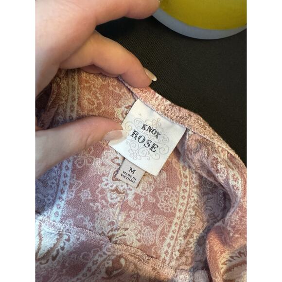 Knox Rose Dress Women M Medium White Floral Maxi Long V-Neck Button Sleeveless - Picture 7 of 8